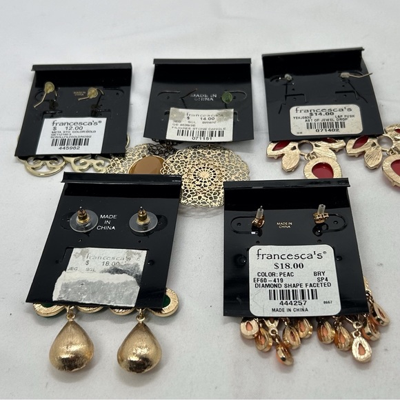 Francesca’s Collections, 5 Pairs Earrings, All NOC, Wires - Picture 7 of 8